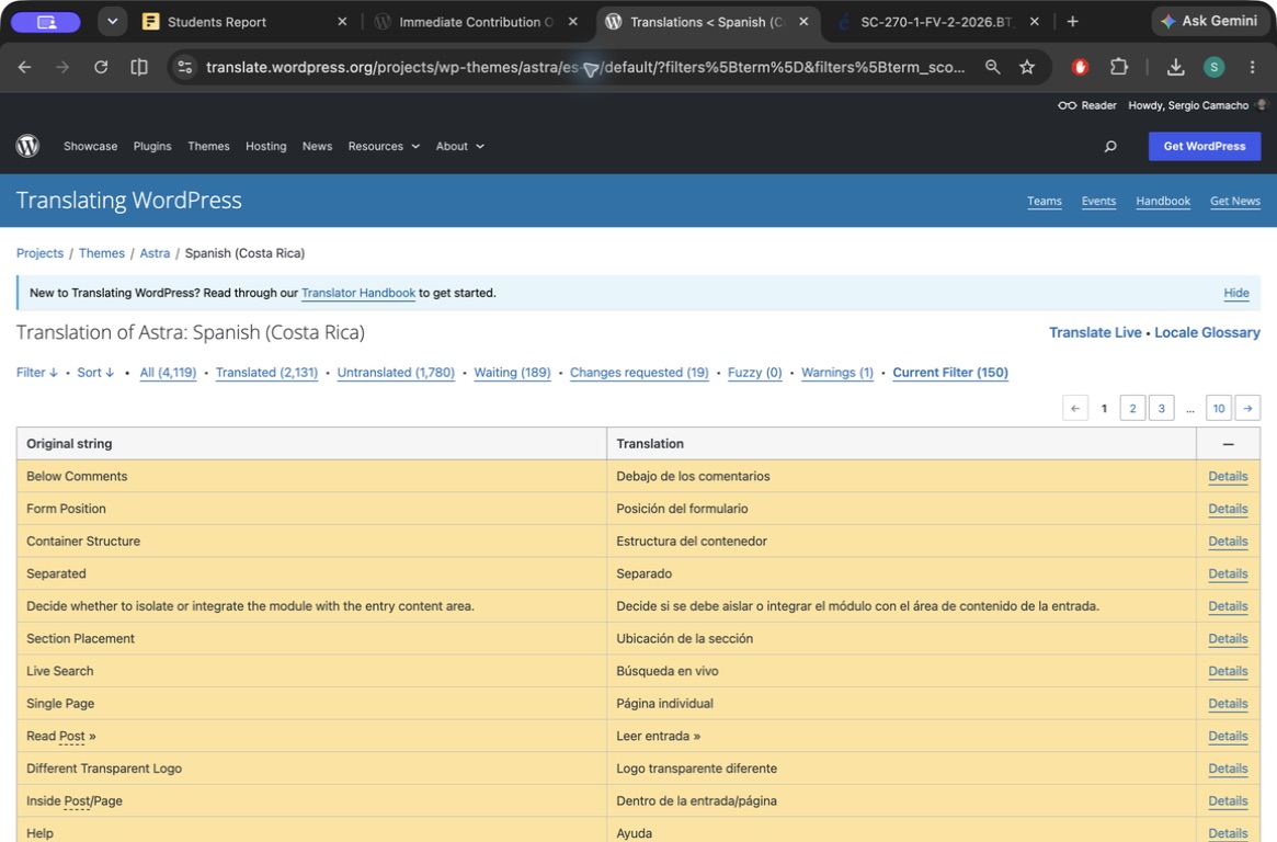 Astra translations waiting for review